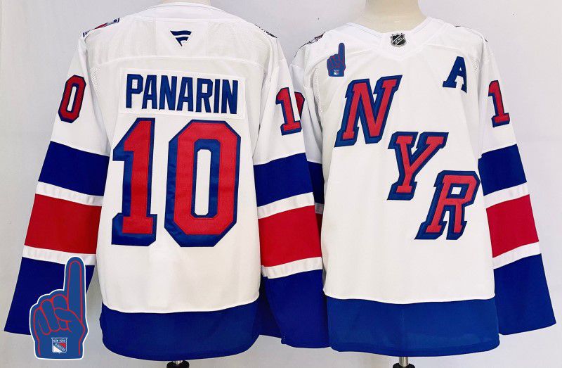 Men New York Rangers 10 Panarin White Fanatics 2025 NHL Jersey style 3